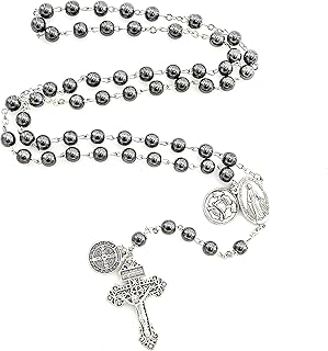 Chapelet en métal argenté hématite avec pendentif médaille de saint benoît et insignes centraux. comprend une carte sainte laminée. La boutique en ligne DIAYTAR COTE D'IVOIRE propose une grande variété de produits, allant des électroménagers aux vêtements, en passant par les produits électroniques et les accessoires. Les clients peuvent naviguer facilement sur le site pour trouver ce qu'ils cherchent, et même bénéficier de promotions et de réductions spéciales. C'est l'endroit idéal pour faire des achats en ligne en Côte d'Ivoire.