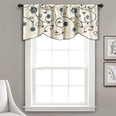 Rideau de cuisine court lush decor royal garden avec motif floral, 18" x
