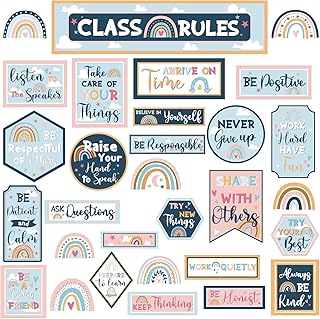 Décorations de tableau d'affichage de règles de classe, règles de classe arc-en-ciel bohème, découpes de tableau d'affichage de motivation, comportement, bonnes habitudes éducatives, décoration murale pour collège, lycée, maison, salle de jeux, chambre à coucher. Diaytar Côte d'Ivoire est une boutique en ligne qui offre à ses clients une grande diversité de produits, allant des produits de beauté et de soins personnels aux produits électroniques et accessoires. Elle met en avant la qualité de ses produits et le sérieux de son service, ce qui lui a permis de gagner la confiance d'une large clientèle en Côte d'Ivoire. Diaytar Côte d'Ivoire est synonyme de confiance et de satisfaction.