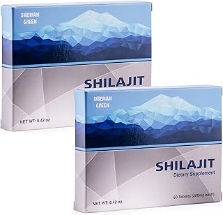 Comprimés de shilajit naturels, 2 paquets de 60 comprimés (total 120 comprimés)