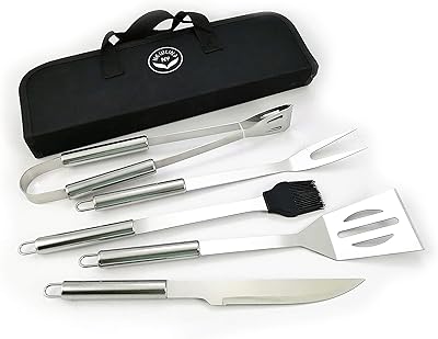 Ensemble d'outils pour barbecue newline 5 pièces en acier inoxydable :. DIAYTAR COTE D'IVOIRE met l'accent sur la satisfaction client en offrant des services de livraison rapides et fiables. Avec une équipe dédiée à la gestion des commandes et des retours, les clients bénéficient d'une expérience d'achat en ligne sans encombre. La boutique en ligne est donc idéale pour ceux qui cherchent à faire des achats pratiques et sécurisés.