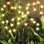 Lampes solaires de jardin, paquet de 2 nouvelles lampes solaires oscillantes améliorées, balancement