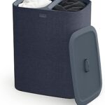 Panier à linge séparé avec couvercle joseph joseph tota 90 litres - noir