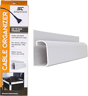 Ensemble de cache-organisateur de câbles en j simple avec 5 canaux blancs