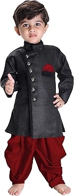 Ensemble kurta en coton mélangé noir jbn creation pour garçons (vasbsw120ma), noir