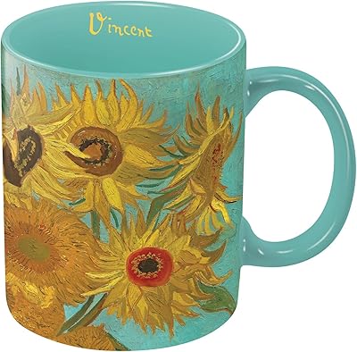 Ink raincaper grande tasse à café et à thé en porcelaine motif tournesol