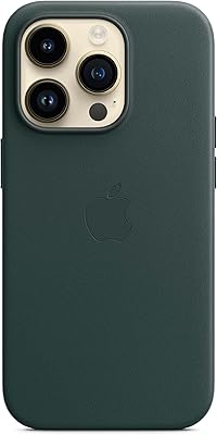 Coque en cuir apple pour iphone 14 pro avec magsafe - vert forêt