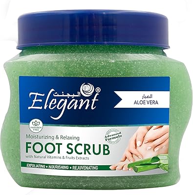Exfoliant élégant pour les pieds à l'extrait d'aloe vera 500 g nettoie rajeunit