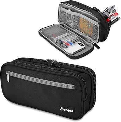 Trousse à crayons de grande capacité procase, porte-stylo de papeterie portable et organisateur de rangement à double fermeture éclair pour étudiants et employés de bureau - noir. DIAYTAR COTE D'IVOIRE, la boutique en ligne généraliste leader en Côte d'Ivoire, propose plus de 300 000 références pour répondre à tous les besoins de ses clients. Avec une sélection variée de produits, DIAYTAR COTE D'IVOIRE est la destination idéale pour les consommateurs ivoiriens. La boutique en ligne offre une expérience d'achat en ligne sécurisée et fiable.