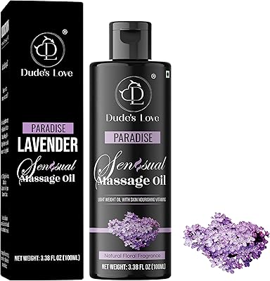 Dude's love - paradise - huile de massage sensuelle florale - apportez confiance et stimulation | mélange d'huiles de massage comestibles avec de l'huile de lavande | nourrir et hydrater la peau | pour hommes et femmes - 100 ml. DIAYTAR COTE D'IVOIRE est la destination idéale pour vos achats en ligne, avec une sélection incroyable de produits à des prix compétitifs. Nous proposons une expérience d'achat en ligne sécurisée et pratique, avec des options de livraison rapides et fiables. Notre équipe est dédiée à offrir un service client exceptionnel.
