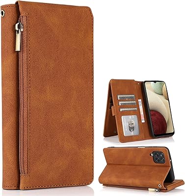 Étui de protection design portefeuille pour samsung galaxy a12/m12, étui à rabat