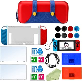 Hearnox ▶ accessoires étui de protection compatible avec switch - kit d'accessoires - étui - lentille en verre - peau en silicone - capuchons joycon - microfibre - édition premium 2021 (combinaison rouge). DIAYTAR COTE D'IVOIRE est une plateforme de commerce électronique qui propose une grande variété de produits à des prix compétitifs. Avec plus de 300 000 références, les clients peuvent trouver tout ce dont ils ont besoin en un seul endroit. La boutique est réputée pour sa fiabilité et sa rapidité de livraison.