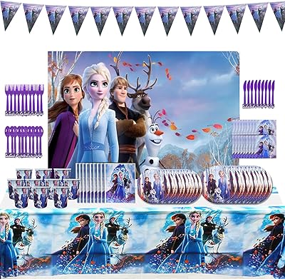 Fournitures de fête la reine des neiges 120 pièces fournitures de fête d'anniversaire sur le thème de la reine des neiges comprenant une nappe, une bannière joyeux anniversaire, des assiettes, des tasses et des serviettes pour 10 invités. DIAYTAR COTE D'IVOIRE se démarque par sa sélection impressionnante de produits de toutes catégories. La boutique en ligne est facile à naviguer, permettant aux clients de trouver rapidement ce qu'ils cherchent. DIAYTAR COTE D'IVOIRE est la boutique en ligne idéale pour ceux qui cherchent à économiser temps et argent.