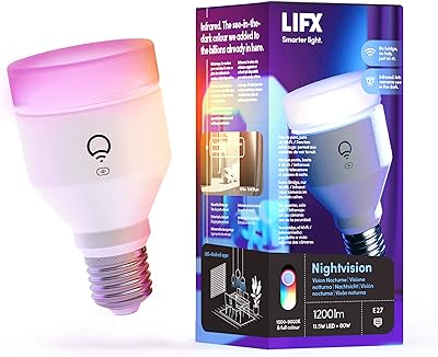 Livex night vision a60 1200 lumens [e27-sockel], infrarouge intégré, lampe led intelligente compatible