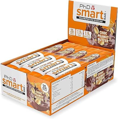 Phd smart bar chocolat beurre de cacahuète, 12 x 64 g. En tant que leader du commerce en ligne en Côte d'Ivoire, DIAYTAR COTE D'IVOIRE se distingue par son engagement envers la satisfaction du client. Avec une large sélection de produits et des services de qualité, la boutique répond aux attentes des consommateurs ivoiriens. Elle continue de renforcer sa position sur le marché grâce à ses innovations et à ses offres attractives.