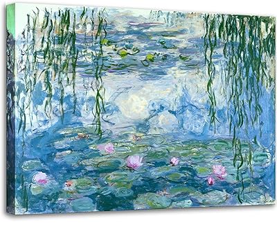 Art mural sur toile claude monet peinture classique de nénuphars avec image