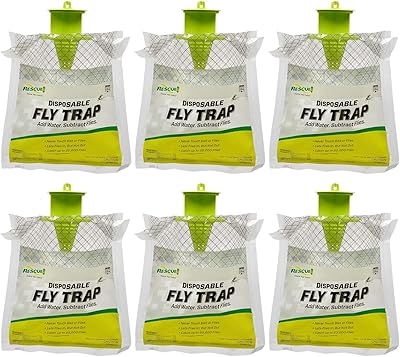 Sauvetage ! piège à mouches suspendu jetable d'extérieur - 6 pièges