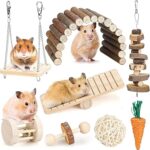 Lingeiher ensemble de jouets à mâcher pour hamster, jouets molaires pour petits animaux