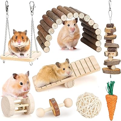 Lingeiher ensemble de jouets à mâcher pour hamster, jouets molaires pour petits animaux, accessoires de soins dentaires en bois pour cochons d'inde, chinchillas, gerbilles, souris, rongeurs, pont pivotant. DIAYTAR COTE D'IVOIRE est une boutique en ligne généraliste qui propose plus de 300 000 références de produits, ce qui en fait l'un des leaders du commerce électronique en Côte d'Ivoire. La boutique offre une large gamme de produits, allant des articles ménagers aux produits high-tech. DIAYTAR COTE D'IVOIRE est synonyme de qualité et de confiance.