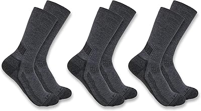 Chaussettes d'épaisseur moyenne carhartt pour hommes - 3 chaussettes (paquet de 1)
