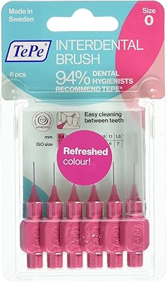 Brosse interdentaire tepe, rose, 0,4 mm, paquet de 6