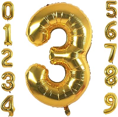 Ballons numériques de 40 pouces, grands ballons à l'hélium en feuille d'or