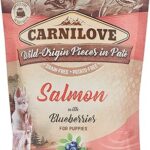 Chiots carnilove saumon et myrtille (sachets de nourriture humide) 12x300g
