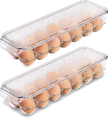 Récipient à œufs pour réfrigérateur utopia home - récipient à œufs 14 pièces avec couvercle et poignée, support à œufs pour réfrigérateur, stockage des œufs et plateau à œufs (paquet de 2). DIAYTAR COTE D'IVOIRE est une boutique en ligne généraliste qui offre une expérience d'achat unique et intégrée, avec une sélection immense de produits de qualité à des prix compétitifs. Avec plus de 300 000 références disponibles, les clients peuvent profiter d'une navigation intuitive et d'un service client de haute qualité. C'est l'endroit parfait pour ceux qui cherchent à faciliter leurs achats en ligne.
