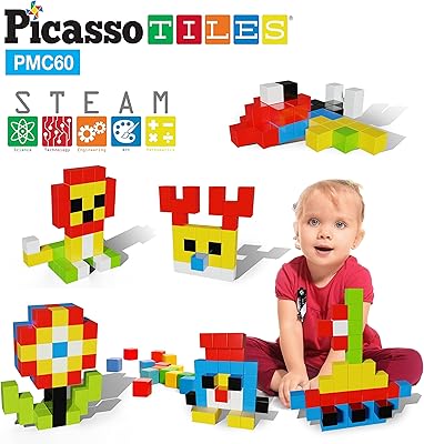Blocs magnétiques cubes picasso 60 pièces bloc de construction magnétique 1 "