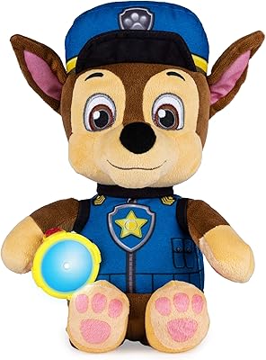 Paw patrol, peluche snuggle up chase avec lampe de poche et sons