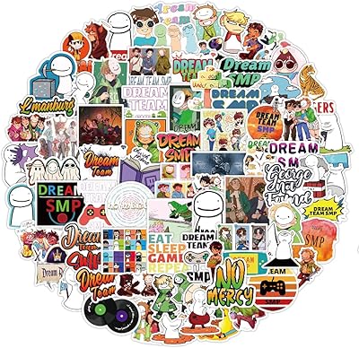 Ensemble de 100 autocollants en vinyle imperméables dream smp, autocollants pour moto, graphiques