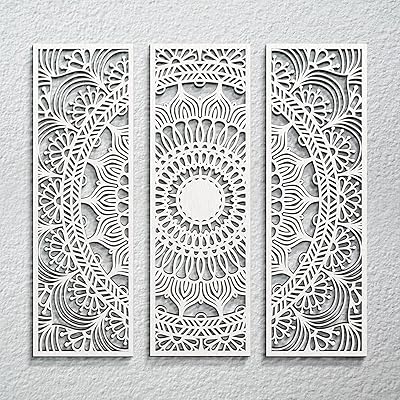 Art mural mandala 3 pièces plaque en bois sculpté à motif floral ensemble de plaques. DIAYTAR COTE D'IVOIRE, c'est le leader du commerce électronique en Côte d'Ivoire, proposant plus de 300 000 références pour satisfaire tous vos désirs d'achat. Que vous cherchiez des produits pour la maison, des accessoires de mode ou des appareils électriques, DIAYTAR a tout pour répondre à vos attentes.