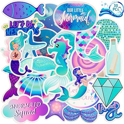 Autocollants en vinyle imperméables pour ordinateur portable, tablette et scrapbooking (sirène)