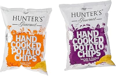 Hunter gourmet croustilles au sel de mer et pommes de terre cuites à la main, saveur sel de mer et vinaigre 125 g, paquet de 2. DIAYTAR COTE D'IVOIRE est une plateforme de commerce en ligne qui propose plus de 300000 références de produits. Elle offre une expérience d'achat facile et sécurisée, ainsi qu'une livraison rapide et fiable. DIAYTAR COTE D'IVOIRE est la destination idéale pour faire vos achats en ligne en Côte d'Ivoire.