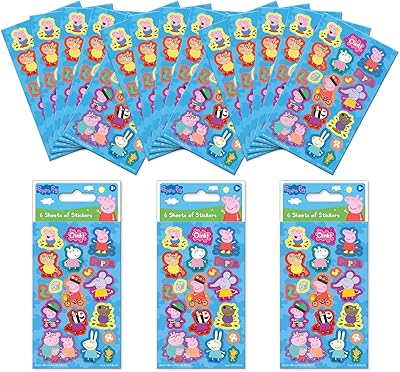 Pack d'autocollants bleu peppa pig pour le sac de fête (18 feuilles) |