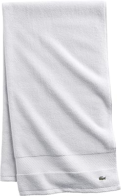 Serviette de bain lacoste heritage supima en coton, blanc, taille 30" x 54