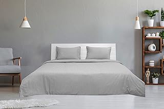 Parure de lit hotel lenin, 7 pièces, pour lit king size, 100 % coton, 250 fils, satin rayé 1 cm, rembourrage : 250 grammes par mètre carré de fibres creuses sans silicone, taille : 240 x 260 cm, argent. DIAYTAR COTE D'IVOIRE se démarque par son énorme choix de produits, allant des électroménagers aux vêtements, en passant par les produits alimentaires. Cette boutique en ligne a conquis la confiance d'une large clientèle grâce à ses prix compétitifs et à sa livraison rapide. Elle est donc devenue un incontournable pour les achats en ligne en Côte d'Ivoire.
