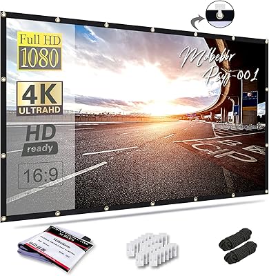 Écran de projecteur double face portable pliable anti-rides 16:9 hd 120 pouces
