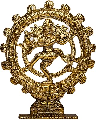 Statue du seigneur dansant nataraja shiva sculptée avec des détails exquis dans une finition