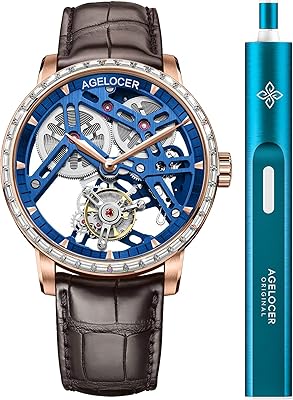 Montre tourbillon pour homme double face creuse à remontage automatique, montre mécanique