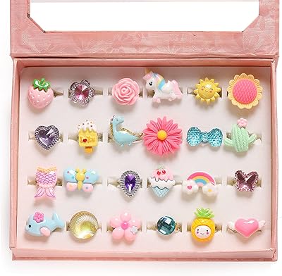 Bagues à bijoux en forme de mouton rose pour petites filles dans une boîte, réglables, sans répétition, pour faire semblant de jouer aux filles et se déguiser (24 belles bagues), en métal. DIAYTAR COTE D'IVOIRE est une boutique en ligne généraliste qui propose plus de 300 000 références de produits. Elle est considérée comme l'une des boutiques en ligne les plus populaires de Côte d'Ivoire. Elle offre une grande variété de produits à des prix compétitifs.