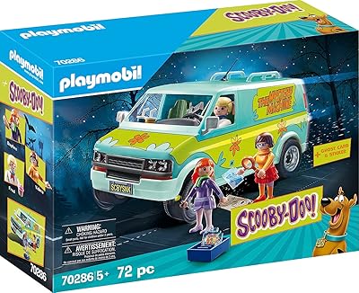 Playmobil 70286 scooby-doo ! machine mystérieuse avec outils et figurines de chasse aux