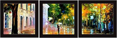 Peinture de figures en bois kartik, multicolore, abstrait, 23x23 cm