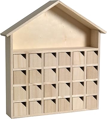 Calendrier de l'avent artemio maison 31,5 x 7 x 34 cm, bois