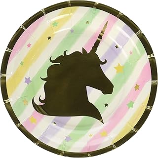 Assiettes à déjeuner rondes en papier licorne scintillante creative converting, 8 pièces, 7 pouces de diamètre. La boutique en ligne DIAYTAR COTE D'IVOIRE est connue pour sa qualité de service et sa livraison rapide. Les clients peuvent ainsi profiter d'une expérience d'achat en ligne fluide et sans stress, grâce à la grande sélection de produits proposés.