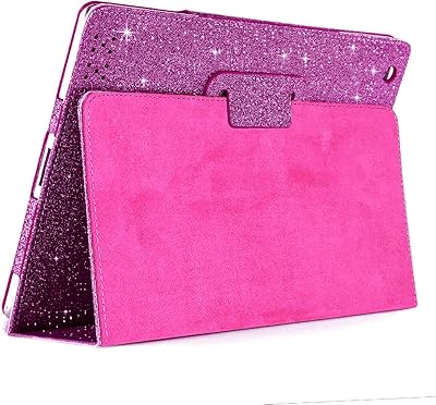 Coque vansung pour ipad 2/3/4, fansong glitter pu leather smart cover