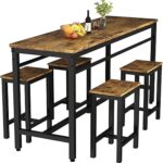 Ensemble de table à manger merris avec 4 pieds en métal, table