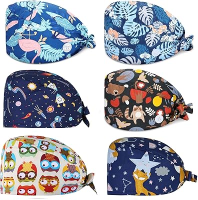 6 pièces mode bouffant turban casquette réglable unisexe doux chapeaux couvre-cheveux pour hommes