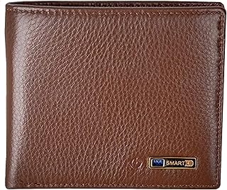 Portefeuille intelligent antivol en cuir véritable avec fonction bluetooth - marron