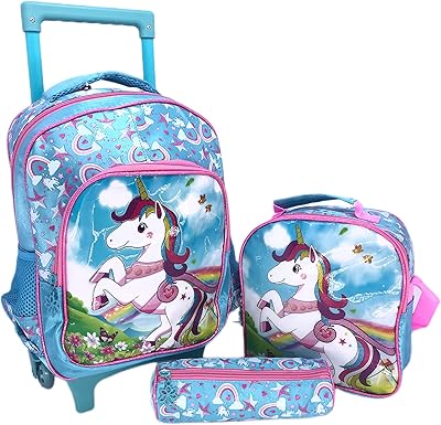Poussette de luxe en pvc avec un sac à dos comprenant un sac de voyage à roulettes, un sac à lunch, une trousse et un sac à dos pour fille (14 pouces), bleu. DIAYTAR COTE D'IVOIRE, leader de la vente en ligne en Côte d'Ivoire, offre une expérience d'achat en ligne unique et conviviale. La boutique en ligne propose des produits de qualité à des prix compétitifs, ainsi qu'un service client de haute qualité. DIAYTAR COTE D'IVOIRE est la destination idéale pour faire vos achats en ligne.